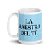 La Maestra Del Té The Tea Master Funny Home Office Work Coffee Mug Mexican Spanish Pride Gift White Glossy Cup Sky Blue Card Mug Mexicada