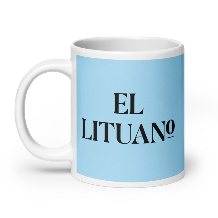 El Lituano The Lithuanian Funny Home Office Work Coffee Mug Mexican Spanish Pride Gift White Glossy Cup Sky Blue Card Mug Mexicada