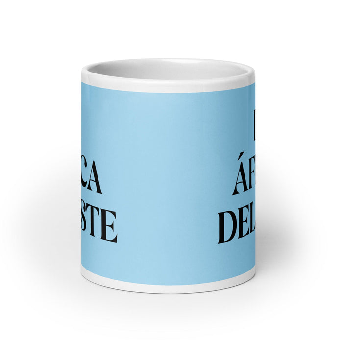 La África Del Este The East African Funny Home Office Work Coffee Mug Mexican Spanish Pride Gift White Glossy Cup Sky Blue Card Mug Mexicada