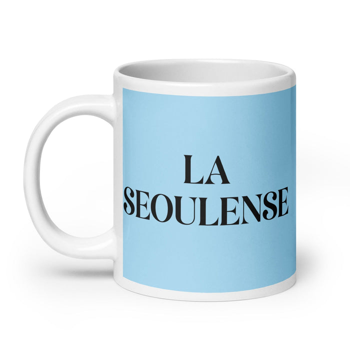 La Seoulense The Seoul Resident Funny Home Office Work Coffee Mug Mexican Spanish Pride Gift White Glossy Cup Sky Blue Card Mug Mexicada