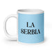 La Serbia The Serbian Funny Home Office Work Coffee Mug Mexican Spanish Pride Gift White Glossy Cup Sky Blue Card Mug Mexicada