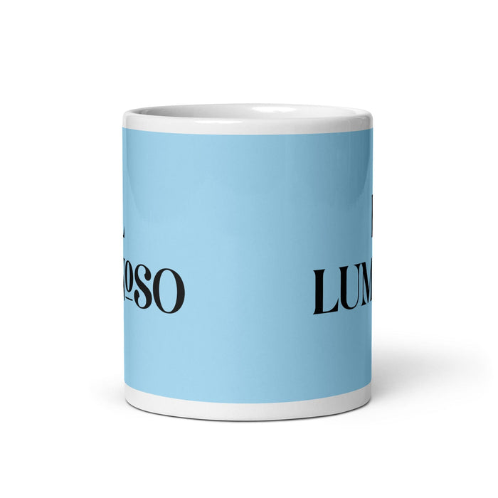 El Luminoso The Luminous Funny Home Office Work Coffee Mug Mexican Spanish Pride Gift White Glossy Cup Sky Blue Card Mug Mexicada