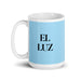 El Luz The Light Funny Home Office Work Coffee Mug Mexican Spanish Pride Gift White Glossy Cup Sky Blue Card Mug Mexicada