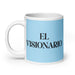 El Visionario The Visionary Funny Home Office Work Coffee Mug Mexican Spanish Pride Gift White Glossy Cup Sky Blue Card Mug Mexicada