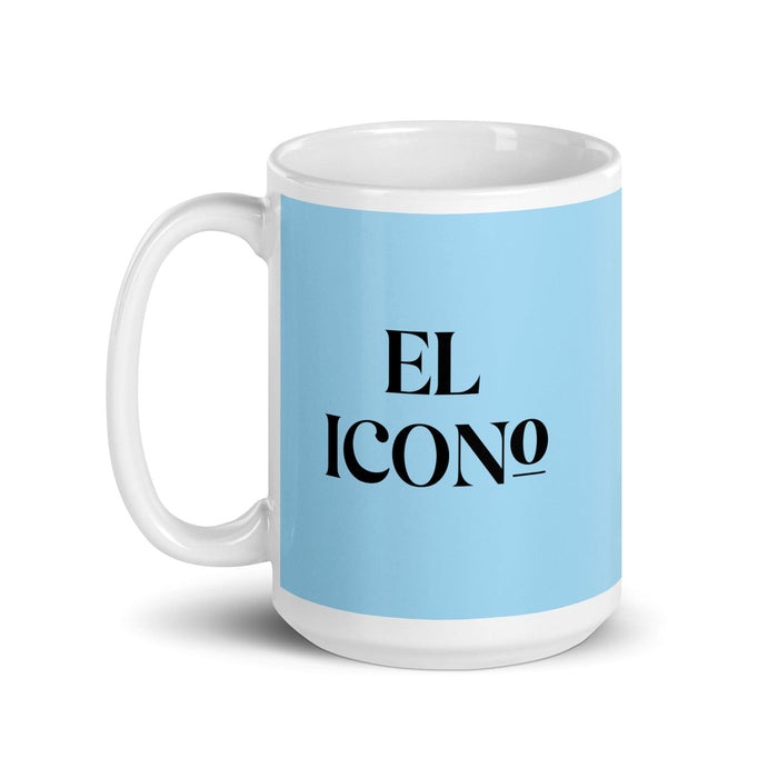 El Icono The Icon Funny Home Office Work Coffee Mug Mexican Spanish Pride Gift White Glossy Cup Sky Blue Card Mug Mexicada