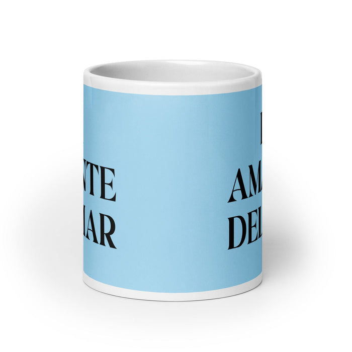 La Amante Del Mar The Sea Lover Funny Home Office Work Coffee Mug Mexican Spanish Pride Gift White Glossy Cup Sky Blue Card Mug Mexicada