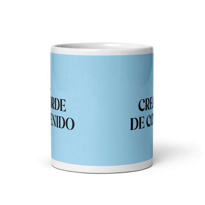 El Creador De Contenido The Content Creator Funny Home Office Work Coffee Mug Mexican Spanish Pride Gift White Glossy Cup Sky Blue Card Mug Mexicada