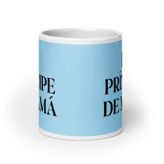 El Príncipe De Mamá Daddy'S Little Princess / Mama'S Little Prince Funny Home Office Work Coffee Mug Mexican Spanish Pride Gift White Glossy Cup Sky Blue Card Mug Mexicada