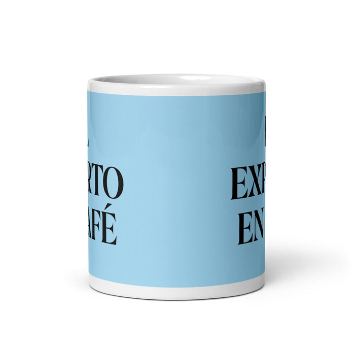 El Experto En Café The Coffee Expert Funny Home Office Work Coffee Mug Mexican Spanish Pride Gift White Glossy Cup Sky Blue Card Mug Mexicada