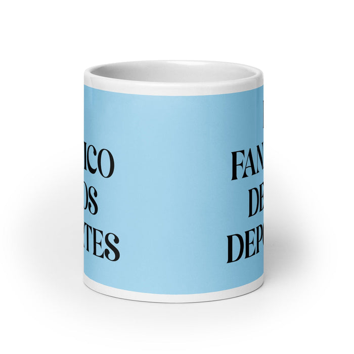 El Fanático De Los Deportes The Sports Fan Funny Home Office Work Coffee Mug Mexican Spanish Pride Gift White Glossy Cup Sky Blue Card Mug Mexicada