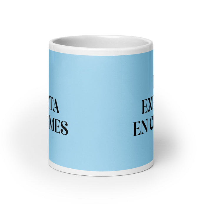 La Experta En Chismes The Gossip Expert Funny Home Office Work Coffee Mug Mexican Spanish Pride Gift White Glossy Cup Sky Blue Card Mug Mexicada