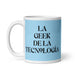 La Geek De La Tecnología The Tech Geek Funny Home Office Work Coffee Mug Mexican Spanish Pride Gift White Glossy Cup Sky Blue Card Mug Mexicada