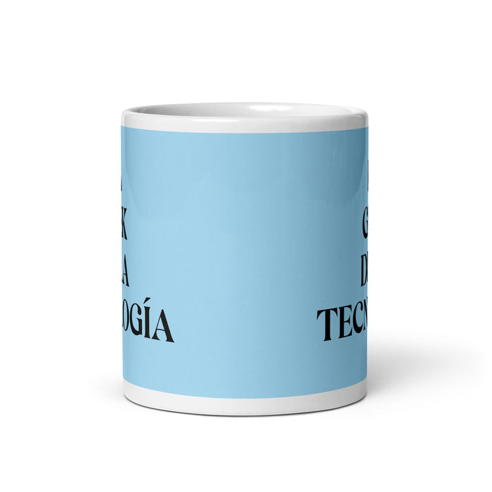 La Geek De La Tecnología The Tech Geek Funny Home Office Work Coffee Mug Mexican Spanish Pride Gift White Glossy Cup Sky Blue Card Mug Mexicada