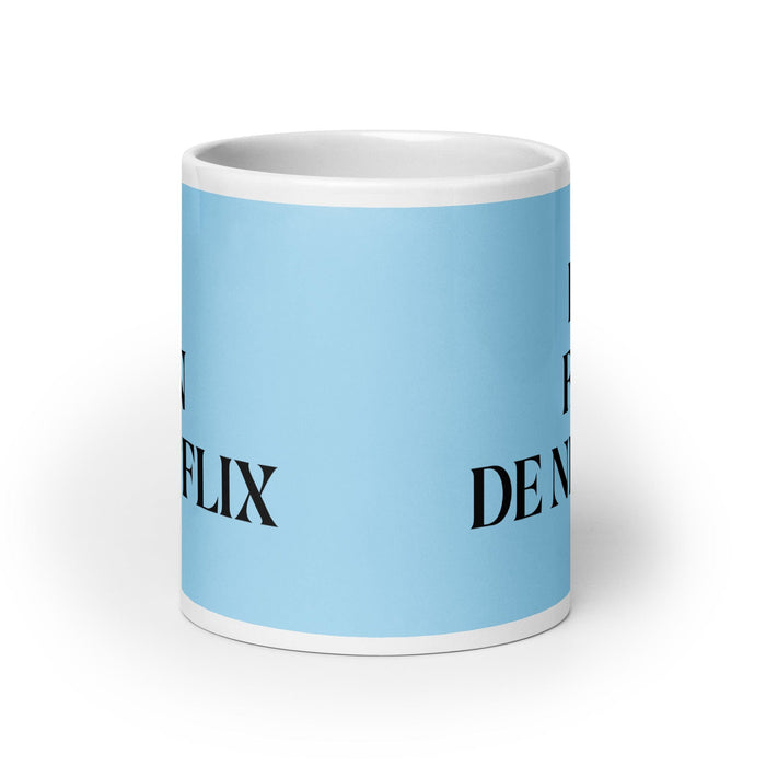 La Fan De Netflix The Netflix Fan Funny Home Office Work Coffee Mug Mexican Spanish Pride Gift White Glossy Cup Sky Blue Card Mug Mexicada