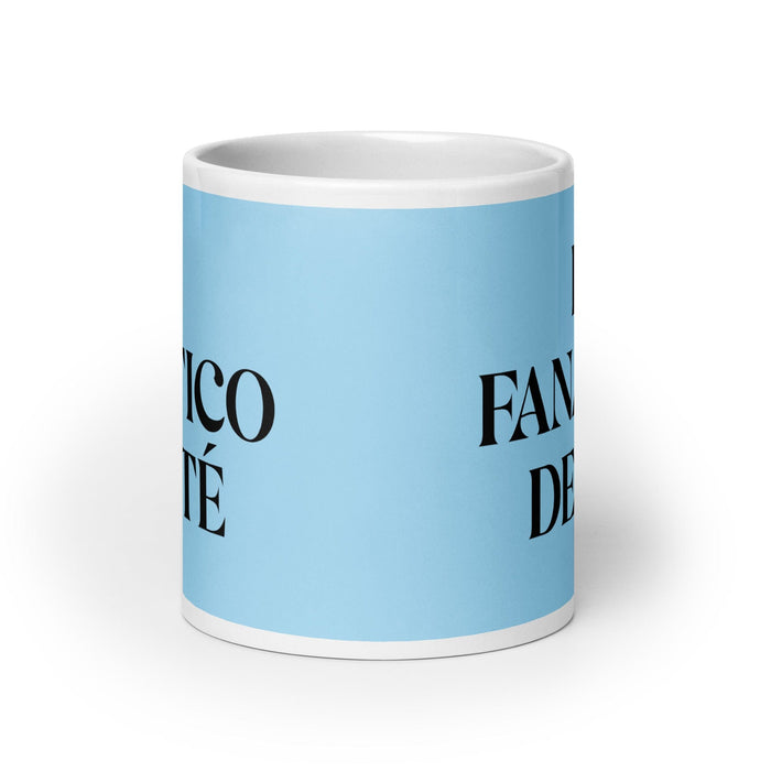 El Fanático Del Té The Tea Lover Funny Home Office Work Coffee Mug Mexican Spanish Pride Gift White Glossy Cup Sky Blue Card Mug Mexicada