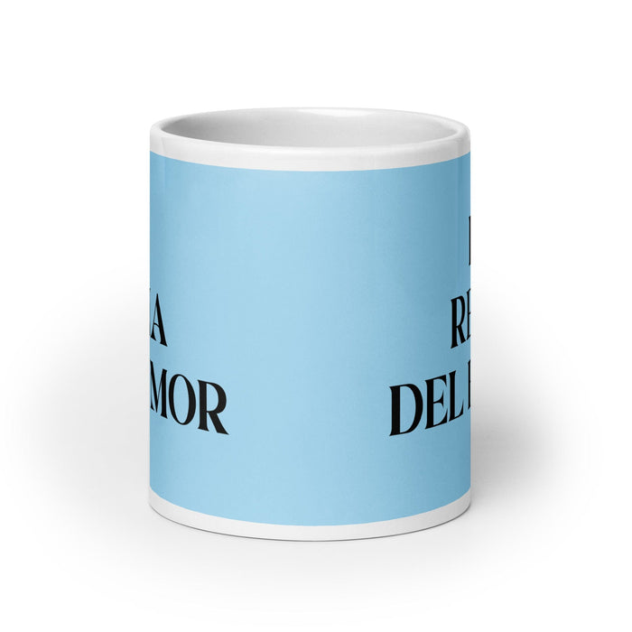 La Reina Del Humor The Humor Queen / King Funny Home Office Work Coffee Mug Mexican Spanish Pride Gift White Glossy Cup Sky Blue Card Mug Mexicada