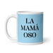 La Mamá Oso The Mama Bear / Papa Bear Funny Home Office Work Coffee Mug Mexican Spanish Pride Gift White Glossy Cup Sky Blue Card Mug Mexicada