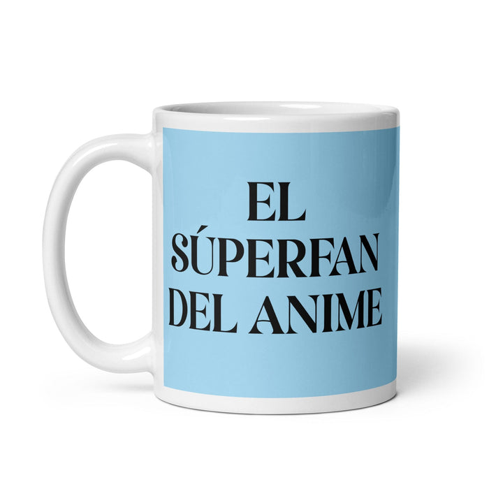 El Súperfan Del Anime The Anime Superfan Funny Home Office Work Coffee Mug Mexican Spanish Pride Gift White Glossy Cup Sky Blue Card Mug Mexicada