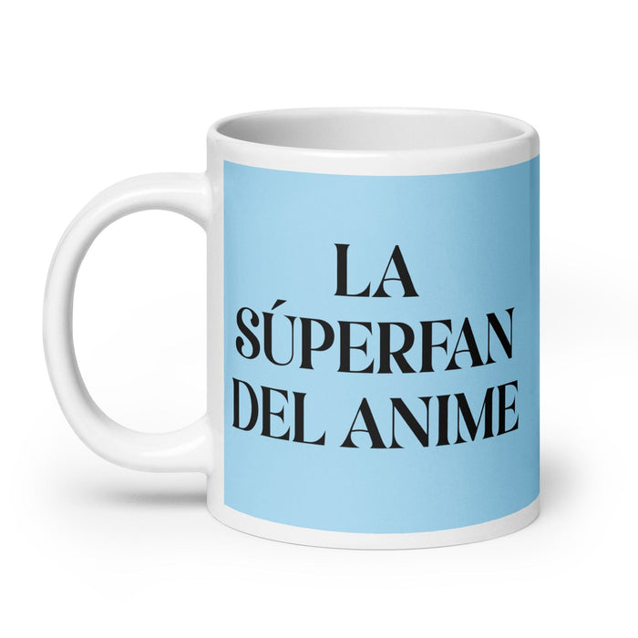 La Súperfan Del Anime The Anime Superfan Funny Home Office Work Coffee Mug Mexican Spanish Pride Gift White Glossy Cup Sky Blue Card Mug Mexicada