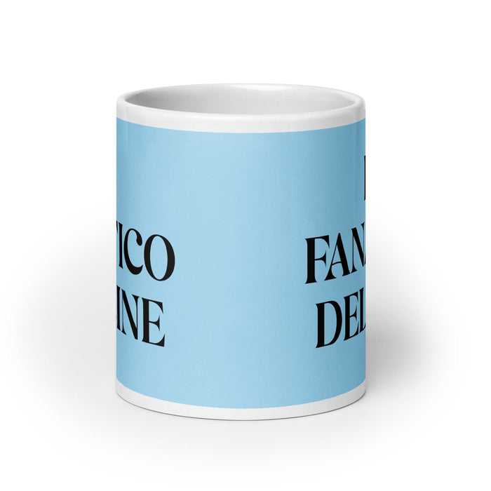 El Fanático Del Cine The Movie Buff Funny Home Office Work Coffee Mug Mexican Spanish Pride Gift White Glossy Cup Sky Blue Card Mug Mexicada