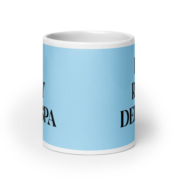 El Rey Del Spa The Spa Queen / King Funny Home Office Work Coffee Mug Mexican Spanish Pride Gift White Glossy Cup Sky Blue Card Mug Mexicada