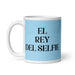 El Rey Del Selfie The Selfie Queen / King Funny Home Office Work Coffee Mug Mexican Spanish Pride Gift White Glossy Cup Sky Blue Card Mug Mexicada