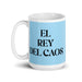 El Rey Del Caos The Queen Of Chaos / The King Of Chaos Funny Home Office Work Coffee Mug Mexican Spanish Pride Gift White Glossy Cup Sky Blue Card Mug Mexicada