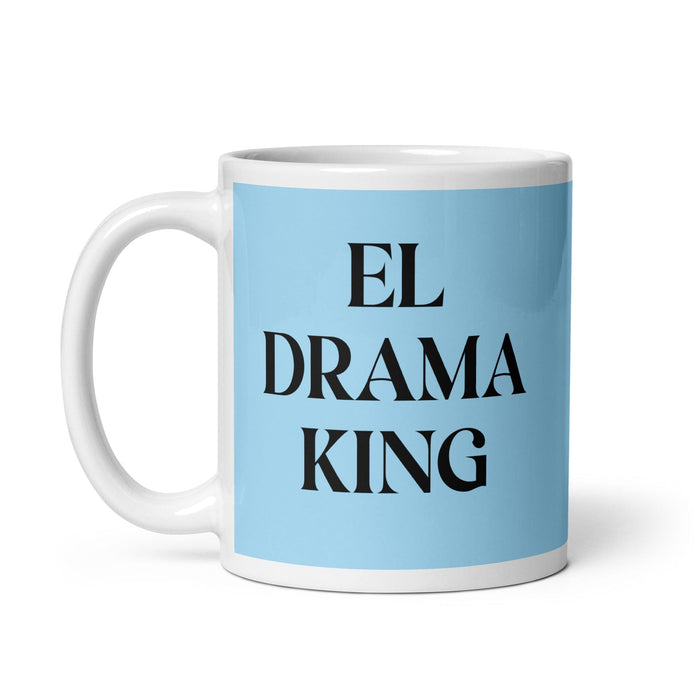 El Drama King The Drama Queen / The Drama King Funny Home Office Work Coffee Mug Mexican Spanish Pride Gift White Glossy Cup Sky Blue Card Mug Mexicada