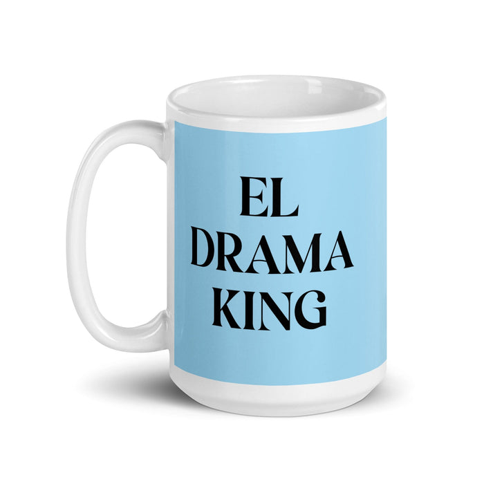 El Drama King The Drama Queen / The Drama King Funny Home Office Work Coffee Mug Mexican Spanish Pride Gift White Glossy Cup Sky Blue Card Mug Mexicada