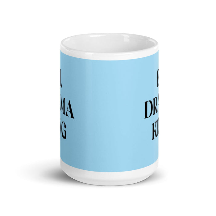 El Drama King The Drama Queen / The Drama King Funny Home Office Work Coffee Mug Mexican Spanish Pride Gift White Glossy Cup Sky Blue Card Mug Mexicada