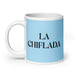 La Chiflada The Crazy One Funny Home Office Work Coffee Mug Mexican Spanish Pride Gift White Glossy Cup Sky Blue Card Mug Mexicada