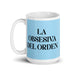 La Obsesiva Del Orden The Order Freak Funny Home Office Work Coffee Mug Mexican Spanish Pride Gift White Glossy Cup Sky Blue Card Mug Mexicada