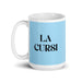 La Cursi The Cheesy One Funny Home Office Work Coffee Mug Mexican Spanish Pride Gift White Glossy Cup Sky Blue Card Mug Mexicada