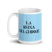 La Reina Del Chisme The Gossip Queen / The Gossip King Funny Home Office Work Coffee Mug Mexican Spanish Pride Gift White Glossy Cup Sky Blue Card Mug Mexicada