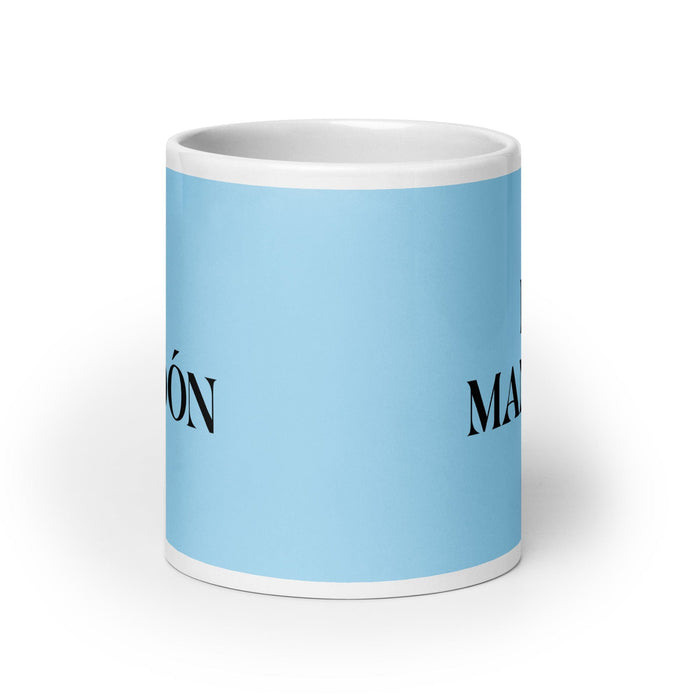 El Mandón The Bossy One Funny Home Office Work Coffee Mug Mexican Spanish Pride Gift White Glossy Cup Sky Blue Card Mug Mexicada