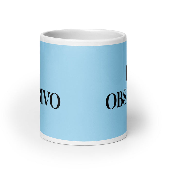 El Obsesivo The Obsessive One Funny Home Office Work Coffee Mug Mexican Spanish Pride Gift White Glossy Cup Sky Blue Card Mug Mexicada