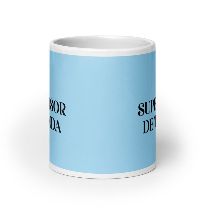 El Supervisor De Tienda The Store Supervisor Funny Home Office Work Coffee Mug Mexican Spanish Pride Gift White Glossy Cup Sky Blue Card Mug Mexicada