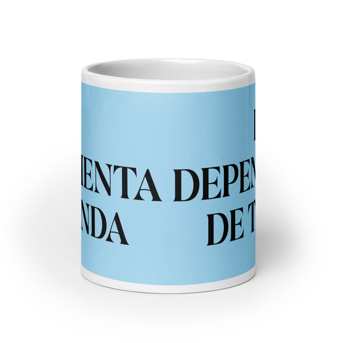 La Dependienta De Tienda The Store Clerk Funny Home Office Work Coffee Mug Mexican Spanish Pride Gift White Glossy Cup Sky Blue Card Mug Mexicada