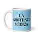 La Asistente Médica The Medical Assistant Funny Home Office Work Coffee Mug Mexican Spanish Pride Gift White Glossy Cup Sky Blue Card Mug Mexicada