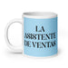 La Asistente De Ventas The Sales Assistant Funny Home Office Work Coffee Mug Mexican Spanish Pride Gift White Glossy Cup Sky Blue Card Mug Mexicada