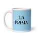 La Prima The Cousin (Female) / The Cousin (Male) Funny Home Office Work Coffee Mug Mexican Spanish Pride Gift White Glossy Cup Sky Blue Card Mug Mexicada