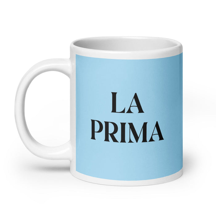 La Prima The Cousin (Female) / The Cousin (Male) Funny Home Office Work Coffee Mug Mexican Spanish Pride Gift White Glossy Cup Sky Blue Card Mug Mexicada