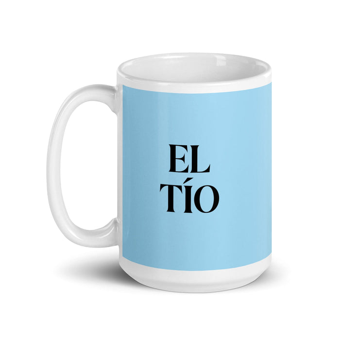 El Tío The Aunt / The Uncle Funny Home Office Work Coffee Mug Mexican Spanish Pride Gift White Glossy Cup Sky Blue Card Mug Mexicada