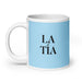 La Tía The Aunt / The Uncle Funny Home Office Work Coffee Mug Mexican Spanish Pride Gift White Glossy Cup Sky Blue Card Mug Mexicada