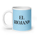 El Riojano The La Rioja Resident Funny Home Office Work Coffee Mug Mexican Spanish Pride Gift White Glossy Cup Sky Blue Card Mug Mexicada