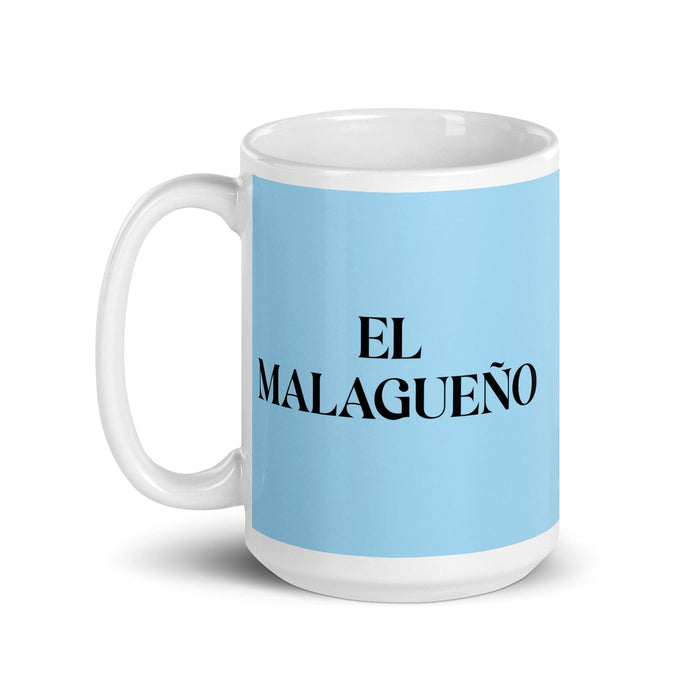 El Malagueño The Málaga Resident Funny Home Office Work Coffee Mug Mexican Spanish Pride Gift White Glossy Cup Sky Blue Card Mug Mexicada