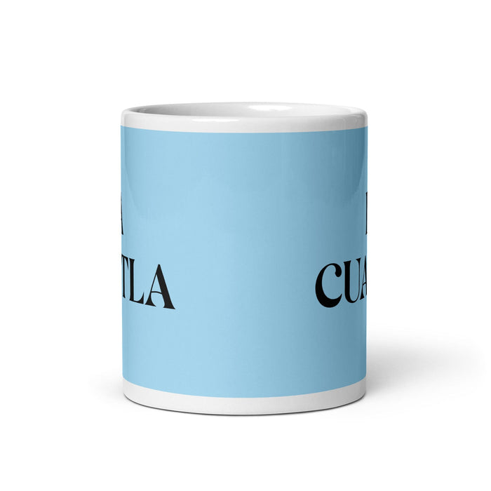 La Cuautla The Cuautla Resident Funny Home Office Work Coffee Mug Mexican Spanish Pride Gift White Glossy Cup Sky Blue Card Mug Mexicada