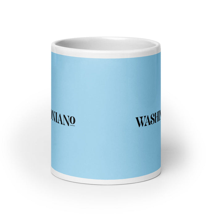 El Washingtoniano The Washingtonian (D.C.) Funny Home Office Work Coffee Mug Mexican Spanish Pride Gift White Glossy Cup Sky Blue Card Mug Mexicada