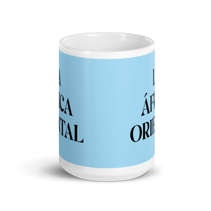 La África Oriental The East African Funny Home Office Work Coffee Mug Mexican Spanish Pride Gift White Glossy Cup Sky Blue Card Mug Mexicada