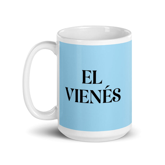 El Vienés The Vienna Resident Funny Home Office Work Coffee Mug Mexican Spanish Pride Gift White Glossy Cup Sky Blue Card Mug Mexicada